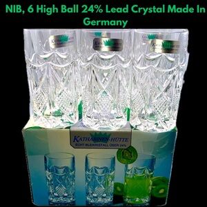 NIB, 6 High Ball 24% Lead Crystal Made In Germany